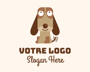 Excited Beagle Dog  Logo