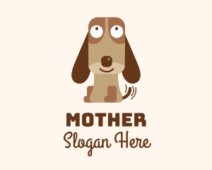 Excited Beagle Dog  Logo