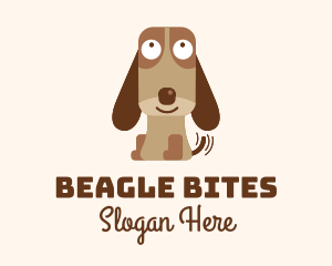 Excited Beagle Dog  logo design
