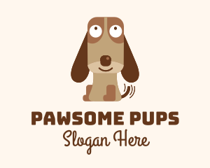 Excited Beagle Dog  logo design