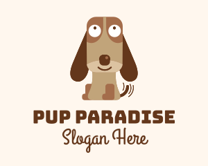 Excited Beagle Dog  logo design