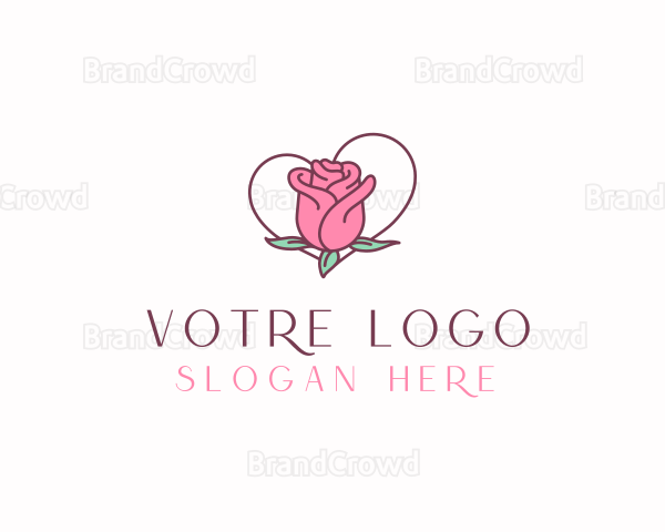 Rose Bud Heart Logo