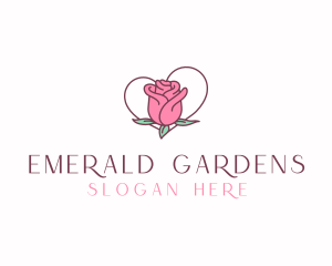 Rose Bud Heart logo design