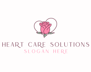 Rose Bud Heart logo design