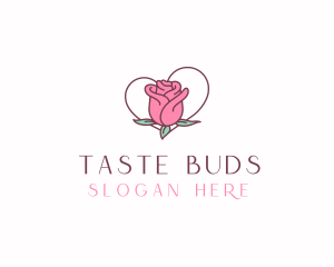 Rose Bud Heart logo design