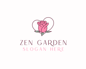 Rose Bud Heart logo design