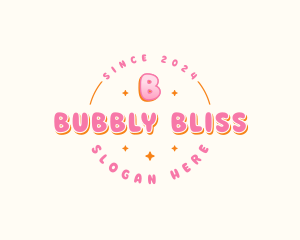 Cute Bubble Sparkle logo design