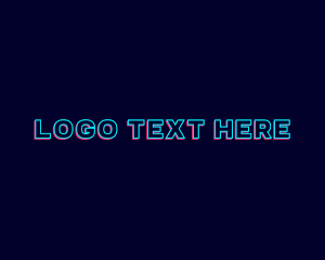 Digital Store - Neon Glitch Technology Wordmark logo design