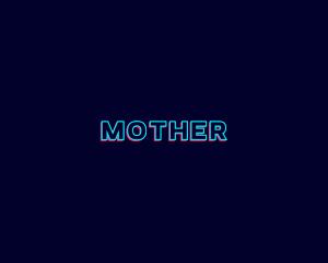 Neon Glitch Technology Wordmark Logo