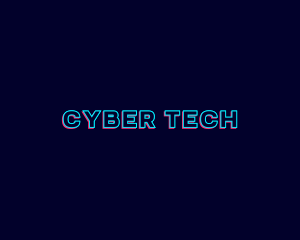 Hacker - Neon Glitch Technology Wordmark logo design