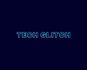 Glitch - Neon Glitch Technology Wordmark logo design