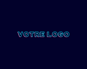 Neon Glitch Technology Wordmark logo design