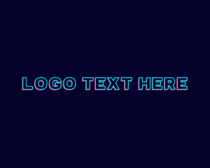 Neon Glitch Technology Wordmark Logo