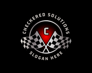 Checkered - Racing Checkered Flag logo design