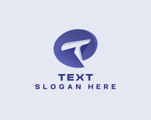 Digital Messaging App Letter T logo design