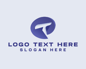 Entertainment - Digital Messaging App Letter T logo design