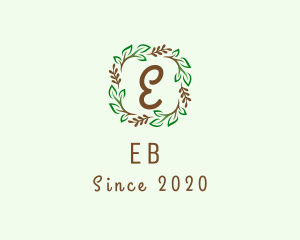 Natural - Branch Plant Wreath logo design