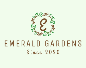 Branch Plant Wreath logo design