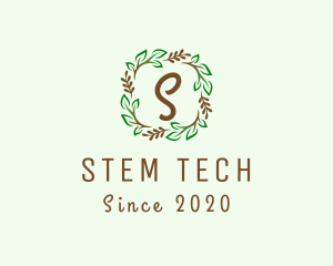 Branch Plant Wreath logo design