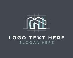 Blueprint - House Blueprint Architecture logo design