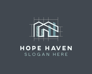 House Blueprint Architecture Logo