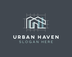 House Blueprint Architecture logo design