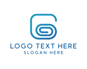 Initial - Blue G Clip logo design
