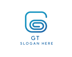 Blue G Clip logo design