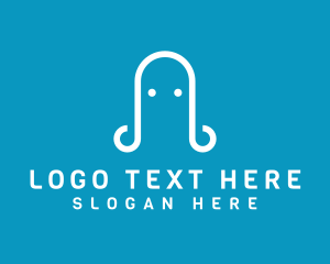 Stick Figure - Minimalist Marine Octopus logo design