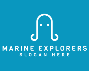 Minimalist Marine Octopus  logo design