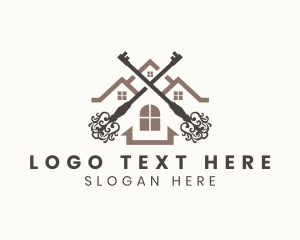 House - Home House Ornate Key logo design