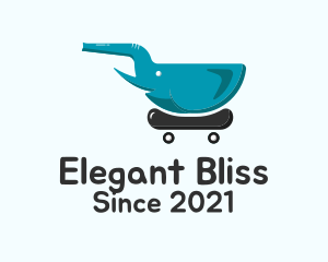 Grocery - Elephant Push Cart logo design