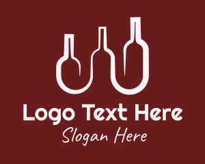 Liquor Store - Monoline Wavy Bottles logo design