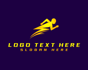 Running - Human Lightning Fast logo design