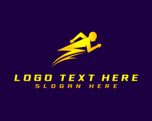 Fast - Human Lightning Fast logo design