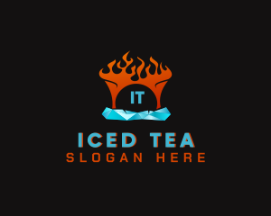 Ice Fire Heating logo design