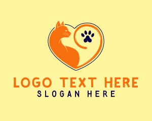 Paw - Cat Love Veterinary logo design
