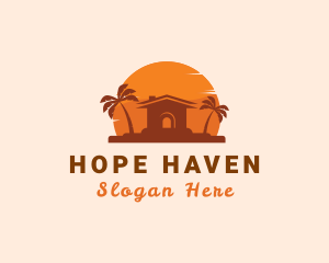 Tropical Hut Sun Logo