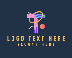 Playful - Pop Art Letter T logo design