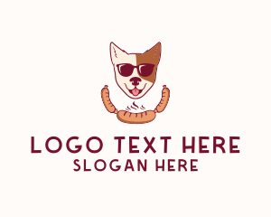 Hotdog - Hipster Sausage Dog logo design