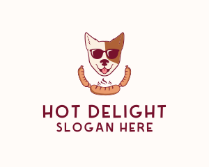 Hipster Sausage Dog logo design