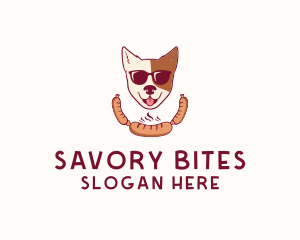 Sausage - Hipster Sausage Dog logo design