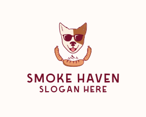 Hipster Sausage Dog logo design