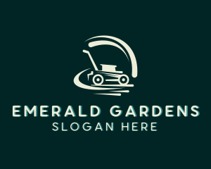 Mower Grass Cutting Gardener logo design