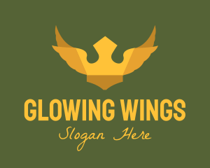 Golden Winged Crown logo design