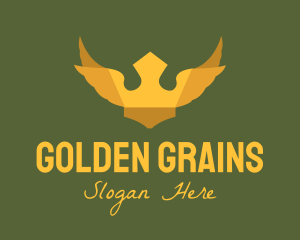 Golden Winged Crown logo design