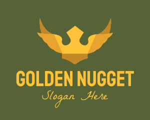 Golden Winged Crown logo design