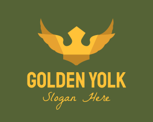 Golden Winged Crown logo design