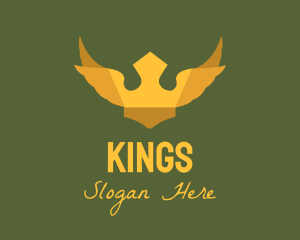 Golden Winged Crown logo design