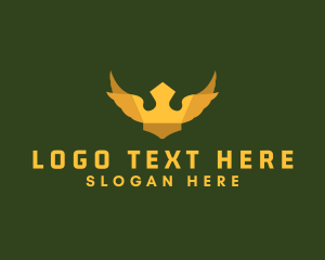 Emperor - Golden Winged Crown logo design